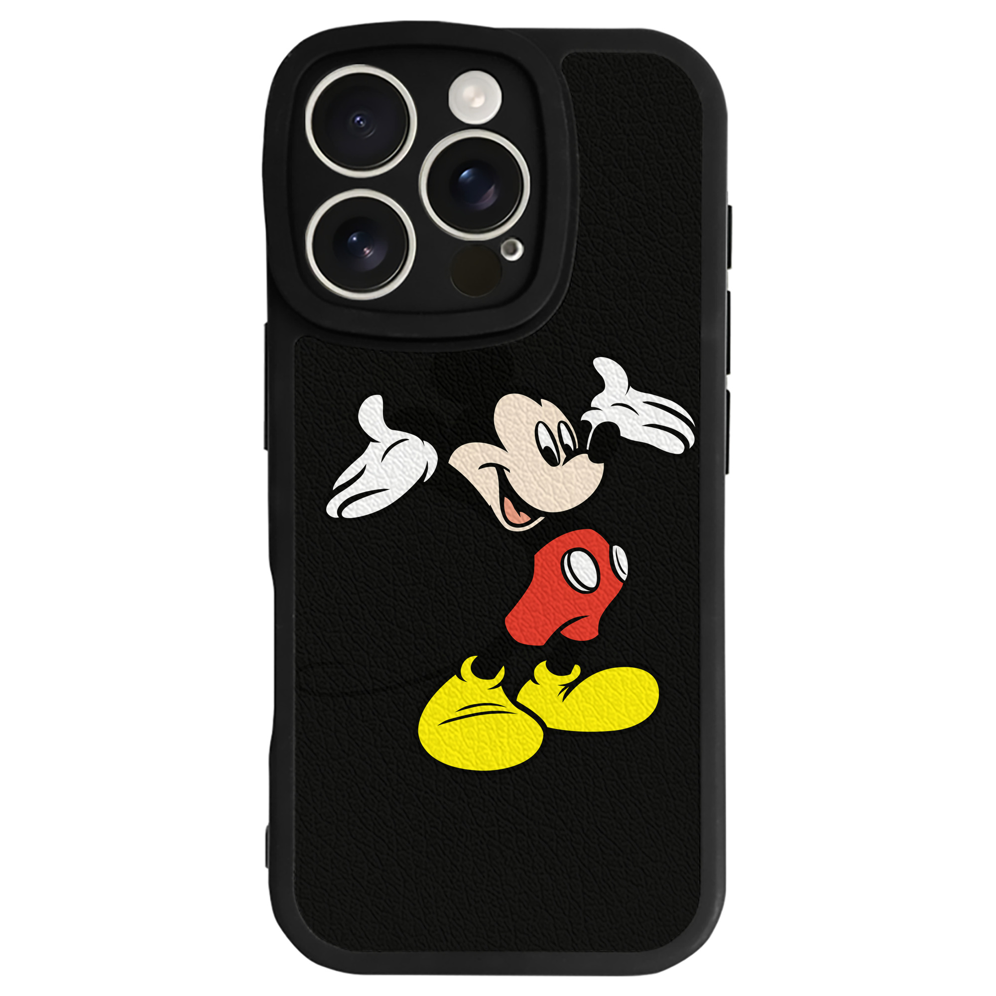 （画像用） ミッキーマウス Mickey Mouse 【iPhone 16シリーズ対応】シリコンスマホケース（レザー調） 材質：シリコン